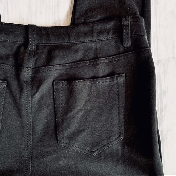 Black Faux Black Leather Accents on Leggings NWOT - Picture 6 of 8